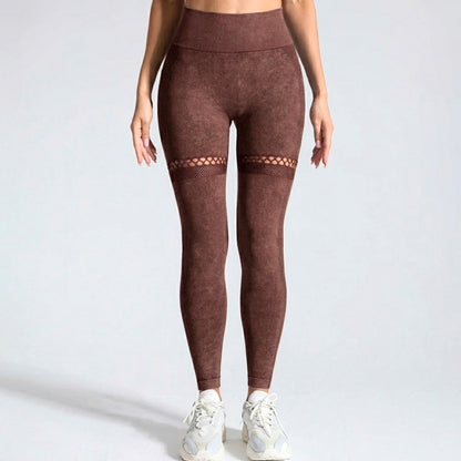 High Waist Seamless Copper Color Mesh Hole Butt Lifter Gym/Yoga Legging