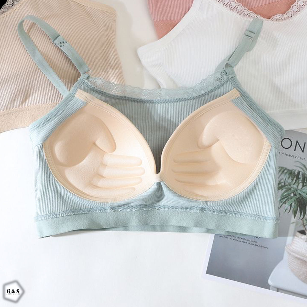 Girls Imported Pack Of 3 Pushup T-Shirt Bralette