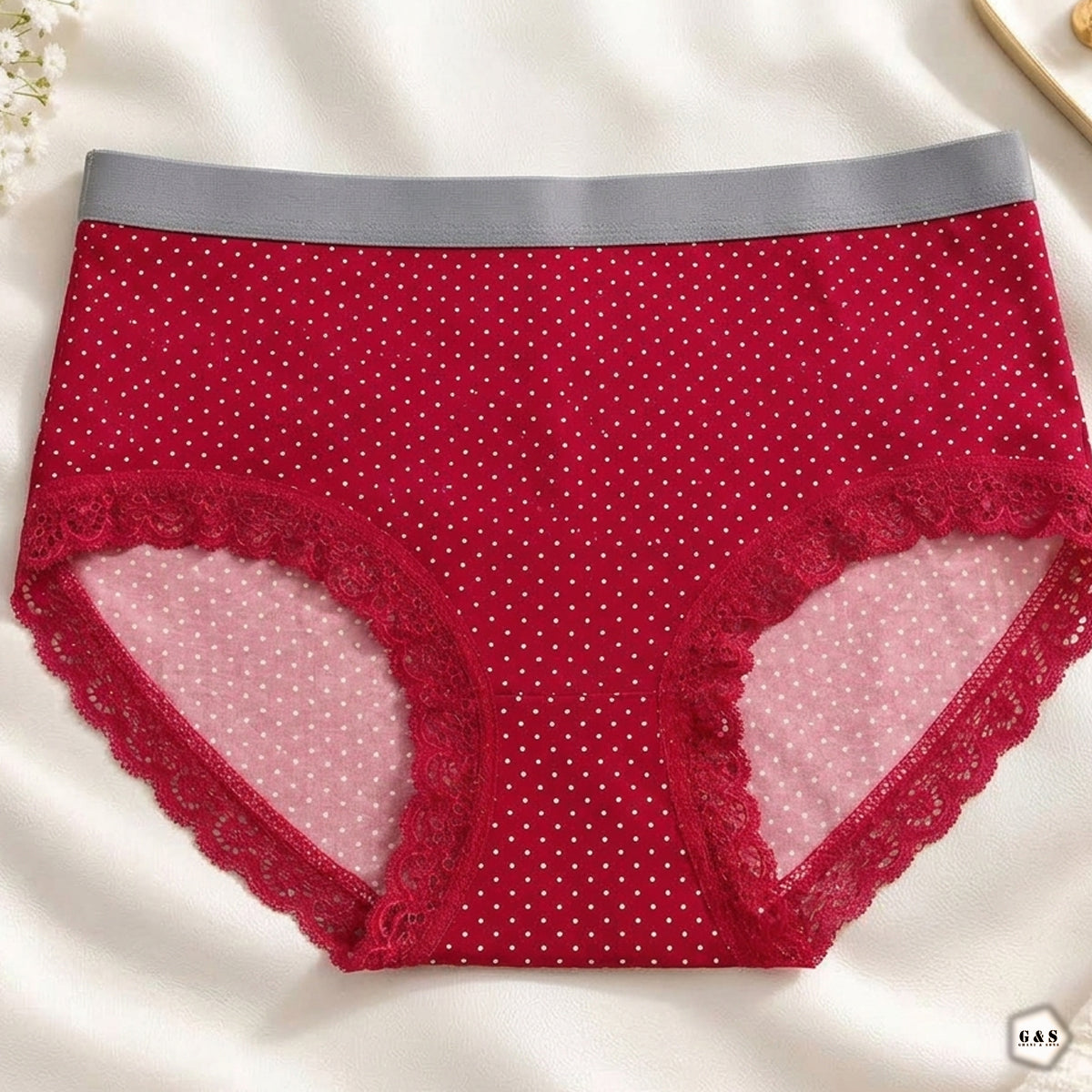 Girls Imported Pack Of 5 Cotton Lace Panties