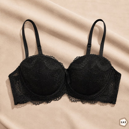 High Quality Pack Of 2 Single Padded Wired Lace Balconette Pushup Bra