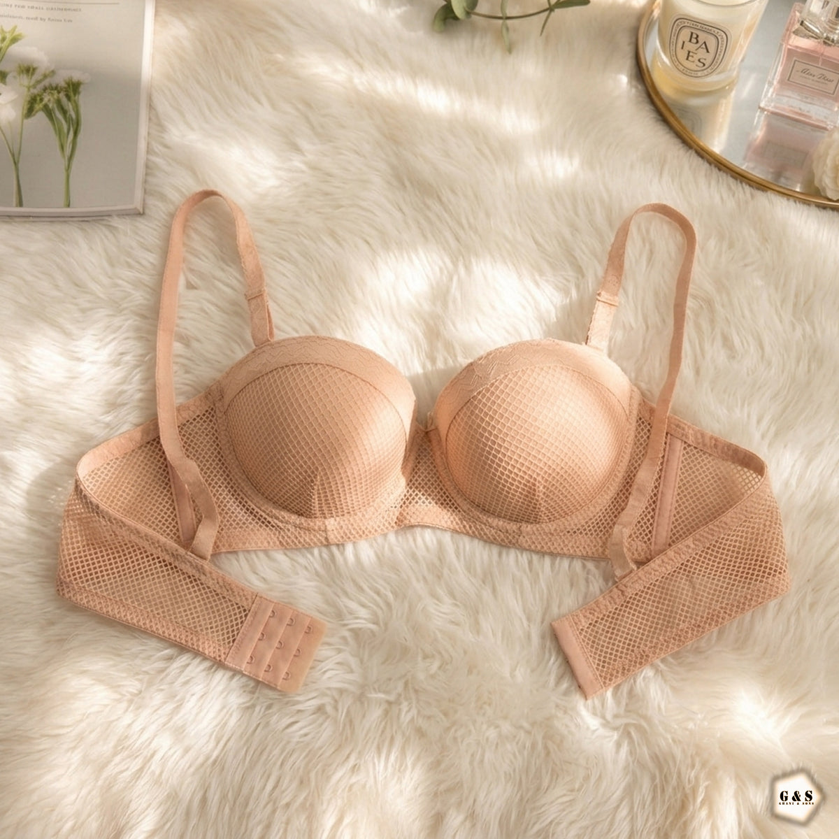 Pack Of 3 Double Padded Mesh Hole Design Wired Pushup Bras