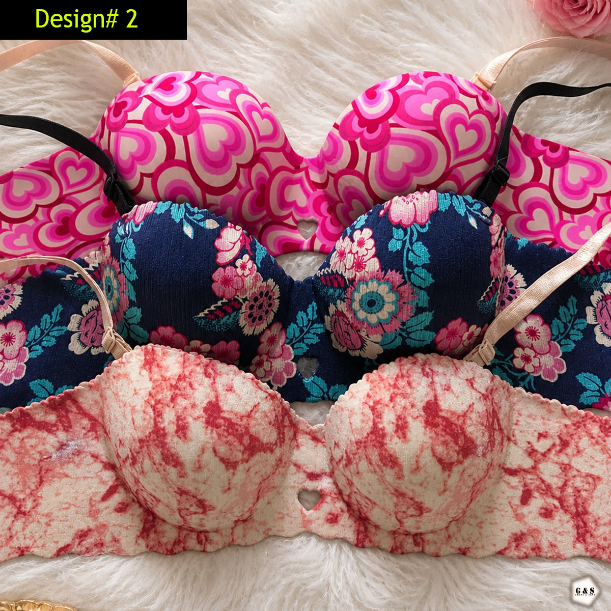 Zero Size Non-Wired Pack Of 3 High Quality Seamless Double Padded Pushup Bras