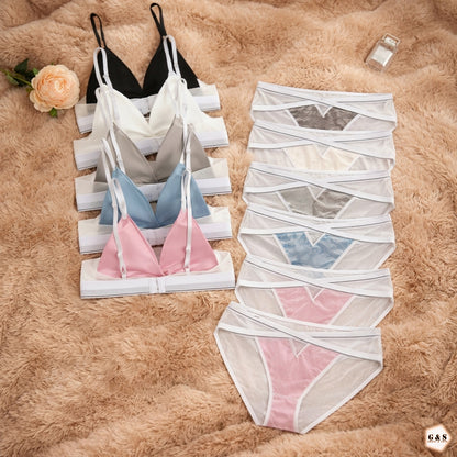 Ladies Imported High Quality Silk Design Bra/Bralette Panty Set