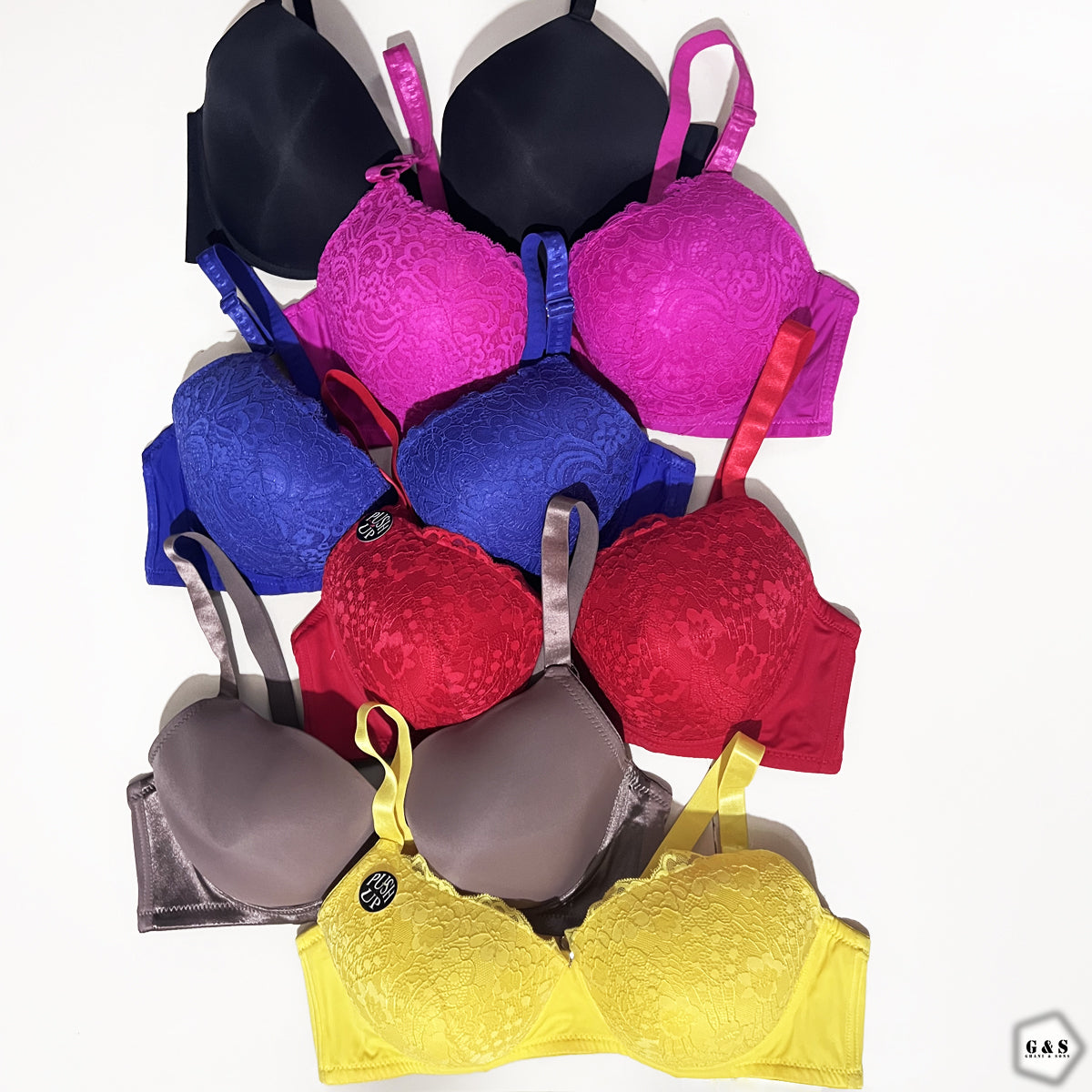 Ladies Imported 42D-DD Full Cup Single Padded Pack Of 2 Wired Pushup Bras