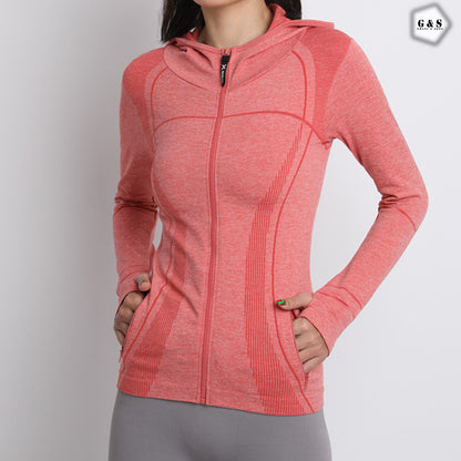Slim Fit Gym/Casual Wear Peach Hoodie