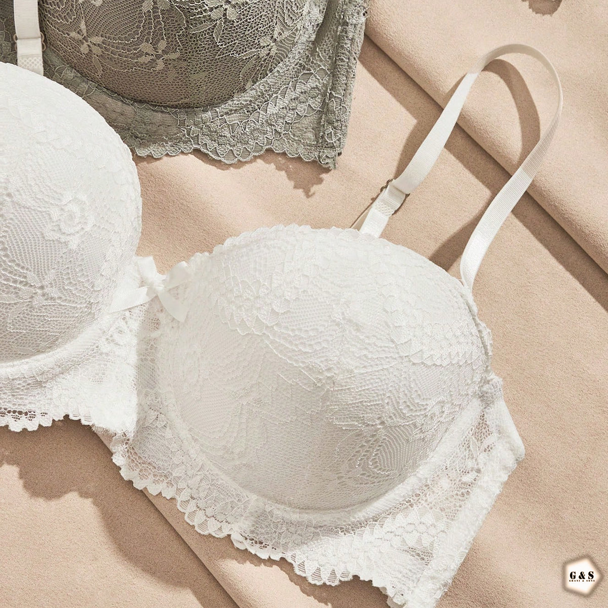 High Quality Pack Of 2 Single Padded Wired Lace Balconette Pushup Bra