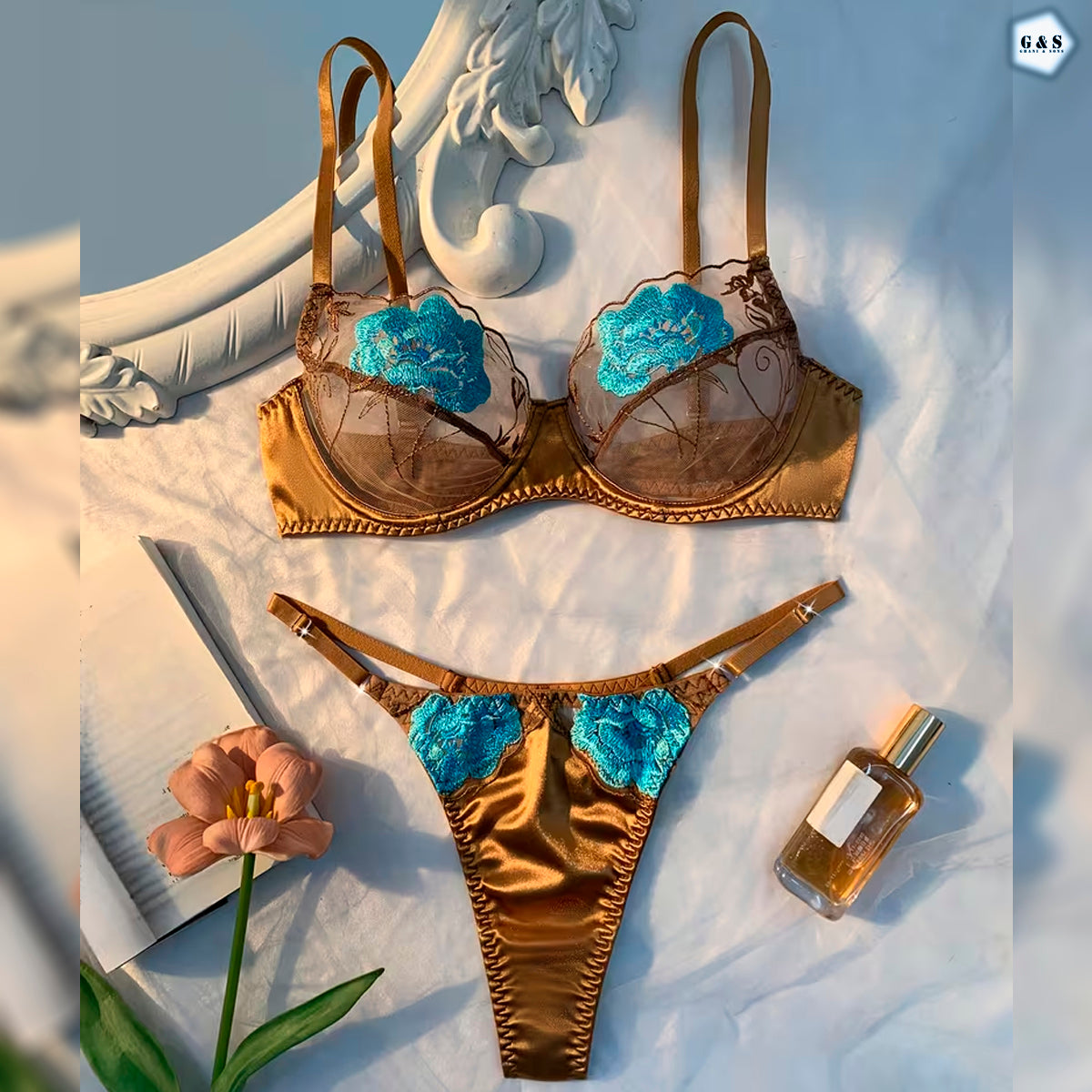 High Quality Wired Net Brown Pushup Bra & Panty Set