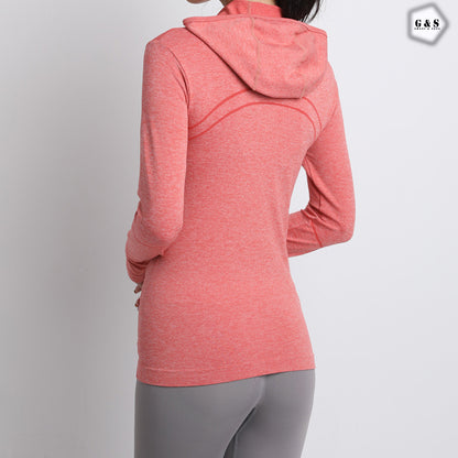 Slim Fit Gym/Casual Wear Peach Hoodie
