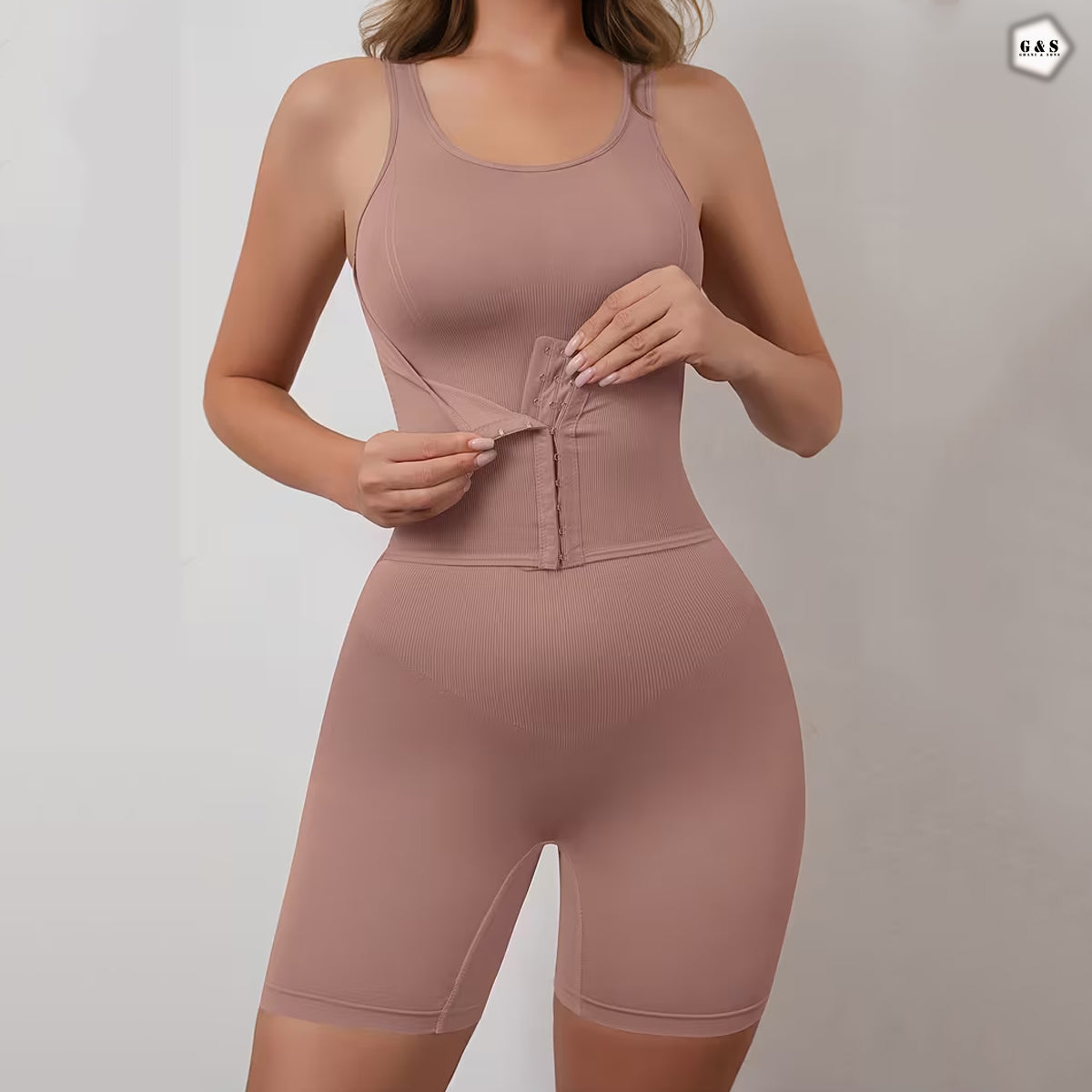 High Quality Front Open Full Body Shaper With Corset Belt
