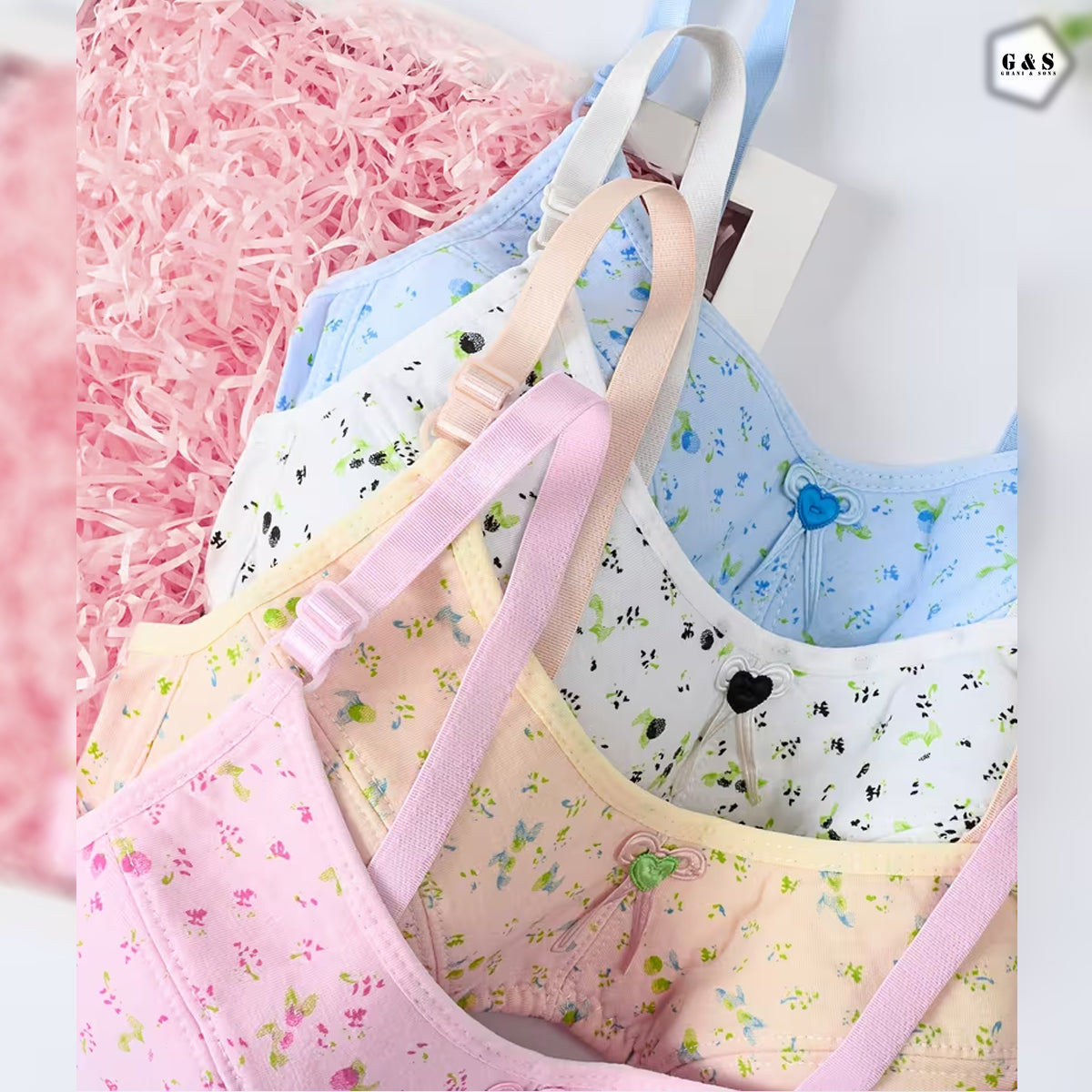 Zero Size Flower Printed Pack Of 3 Back Hook Design With Adjustable Straps Bralette