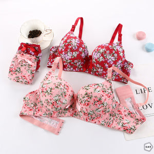 Pack Of 2 Floral Printed Wired Bra & Panty Sets