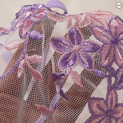 High Quality Purple Wired Net Pushup Bra & Panty Set