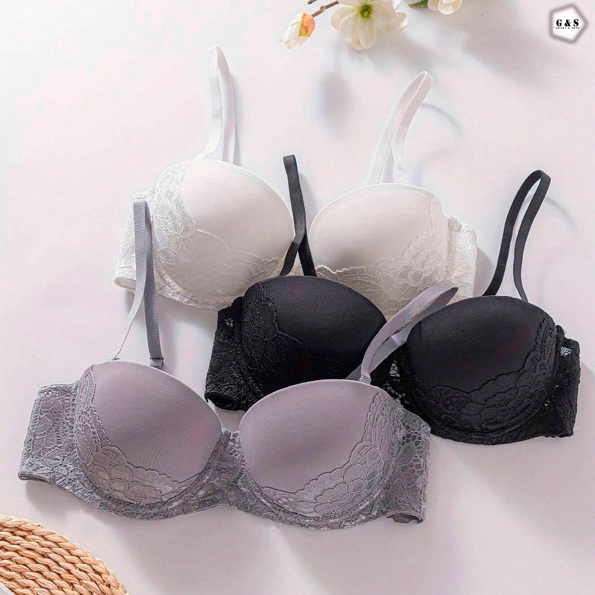 High Quality Pack Of 2 Single Padded Wired Balconette Pushup Bra