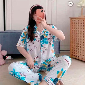 Front Open Design Pajama Suit