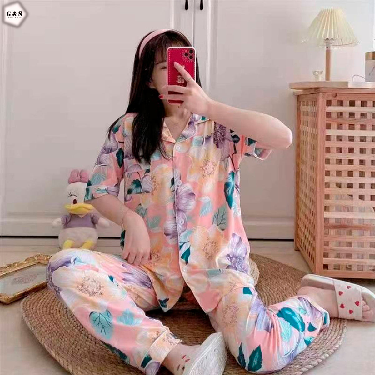 Front Open Design Pajama Suit