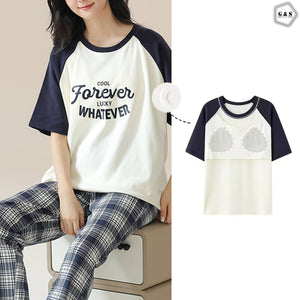 High Quality Pajama Suits With Thin Layer Pads Attach Shirt