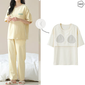 High Quality Pajama Suits With Thin Layer Pads Attach Shirt