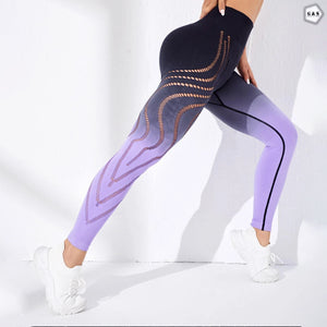 High Waist Butt Lifter Purple Color Mesh Hole Gym/Yoga Legging