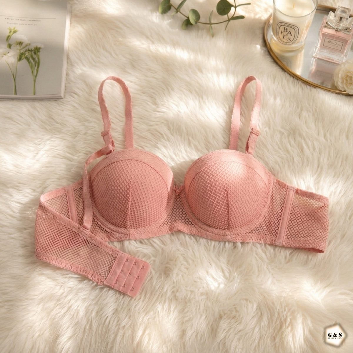 Pack Of 3 Double Padded Mesh Hole Design Wired Pushup Bras