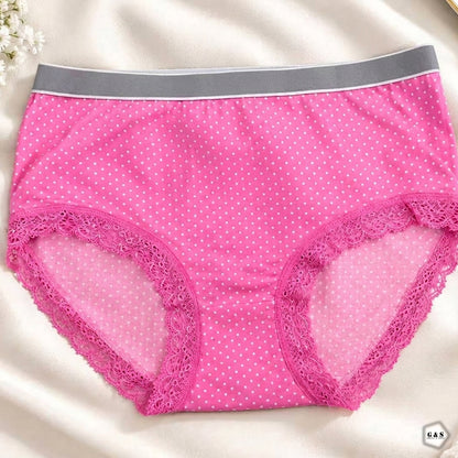 Girls Imported Pack Of 5 Cotton Lace Panties