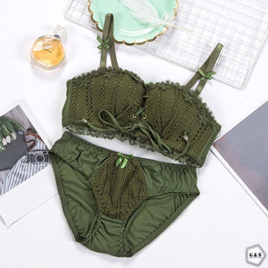 Front Knot Non-Wired Pushup Bra & Panty Set