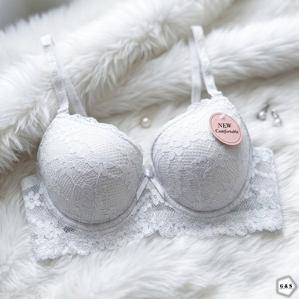 Ladies Imported Pack Of 3 Wired Lace Pushup Bras