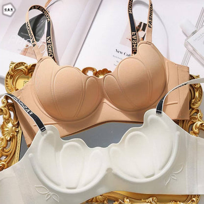 Pack Of 3 Double Padded Seamless Non-Wired Half Cup Pushup Bras