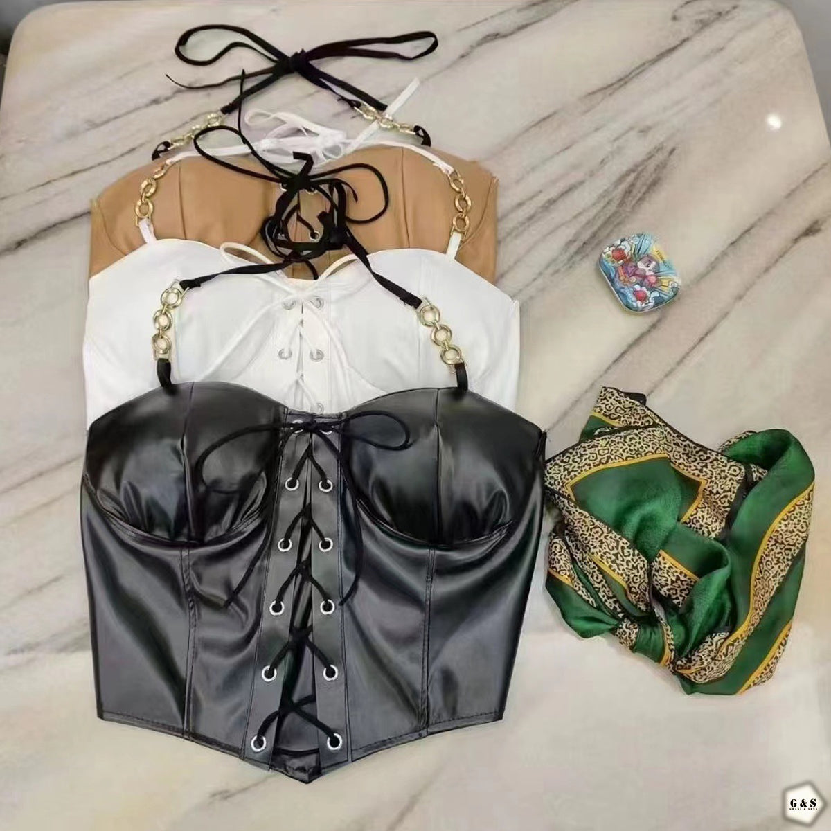Ladies Imported Pack Of 3 Exclusive Leather Tops