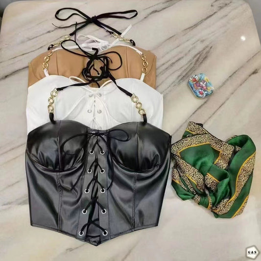 Ladies Imported Pack Of 3 Exclusive Leather Tops