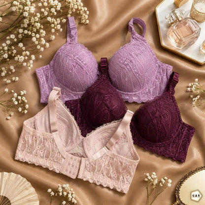 High Quality Wired Lace Pack Of 2 Non-Padded Pushup Bras