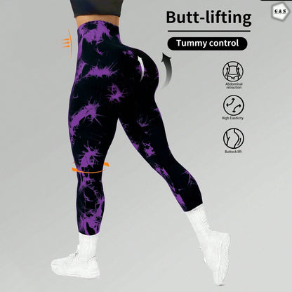 High Waist Seamless Black-Purple Butt Lifter Gym/Yoga Legging