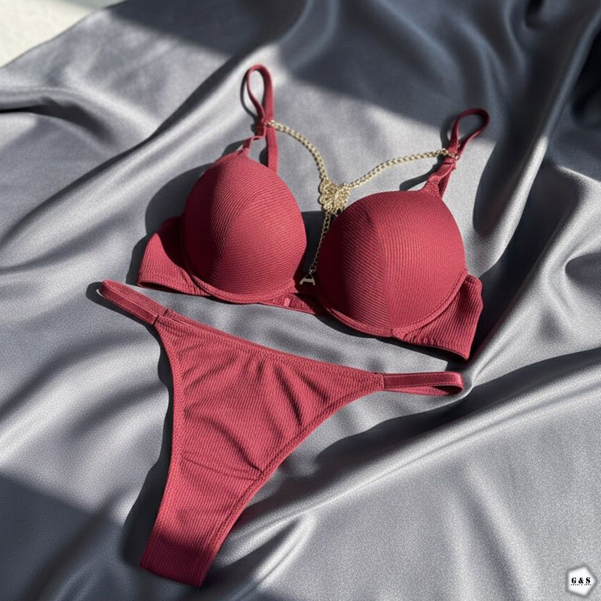 New Style Pack Of 2 Light Padded Wired Pushup Bra With T-Panty Set