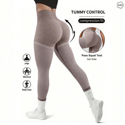 High Waist Seamless Khaki Color Butt Lifter Gym/Yoga Legging