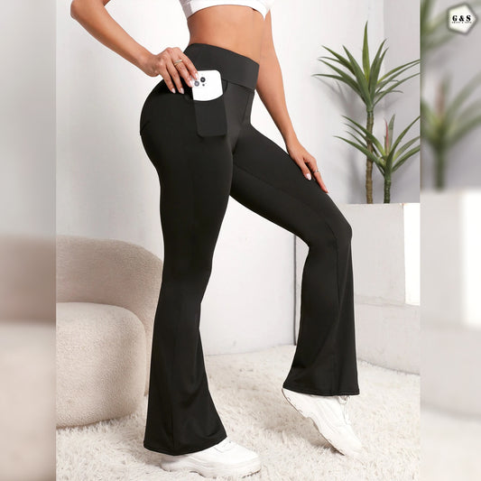 High Quality Seamless Black Flared Gym/Yoga Legging