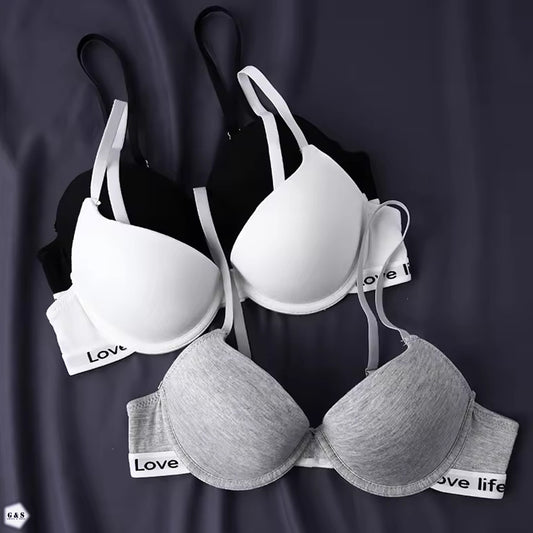 Cotton Pack Of 3 Pushup Wired Bras