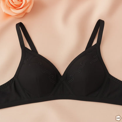 Pack Of 3 Ladies Cotton Embroidered Bra