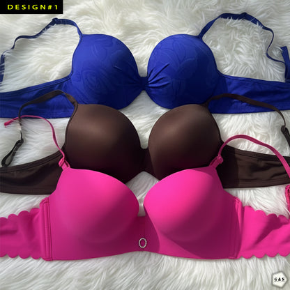 Ladies Imported 36A-B Size Pushup Pack Of 3 Single Padded Wired Bras