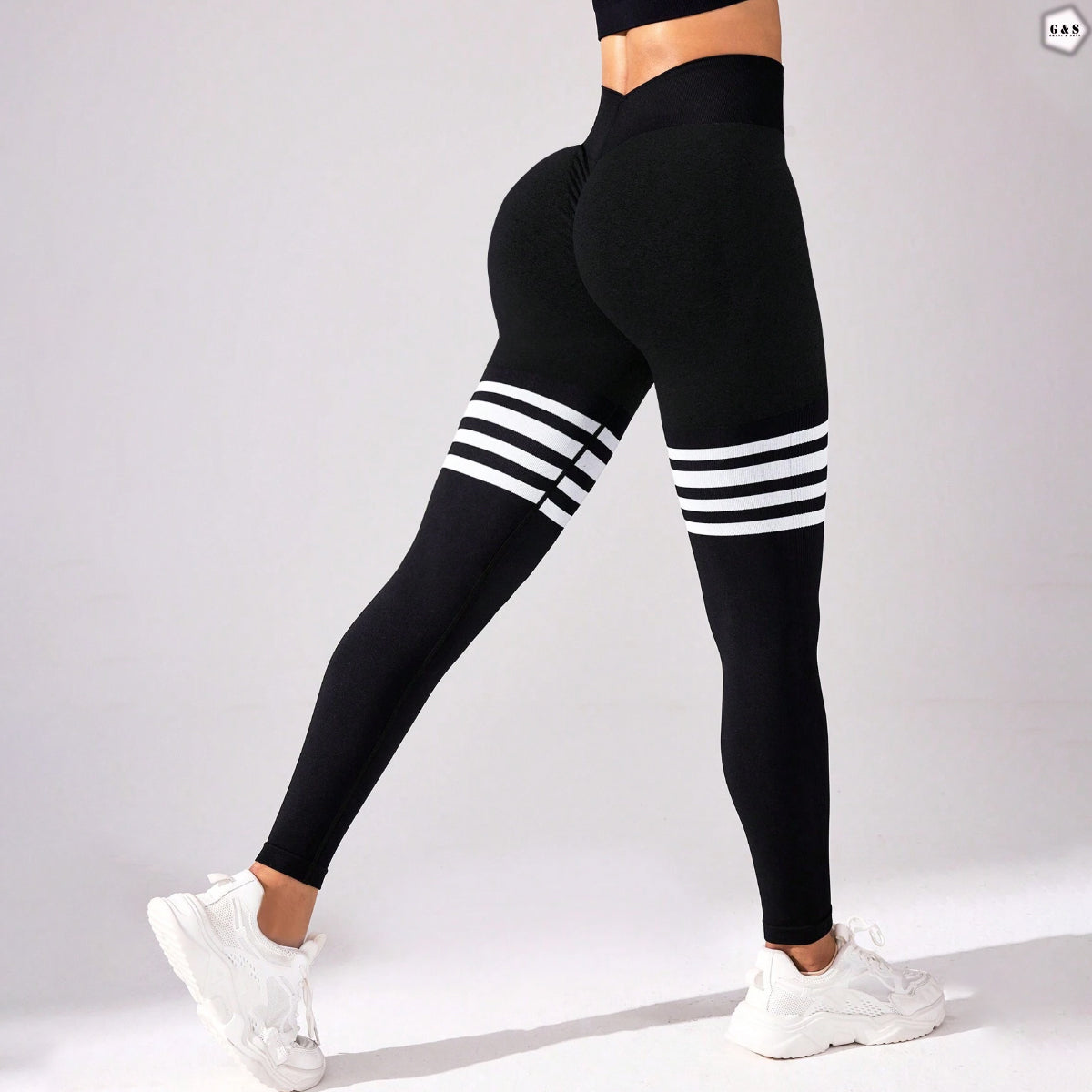 Ladies Imported High Waist Seamless Black Butt Lifter Gym/Yoga Legging