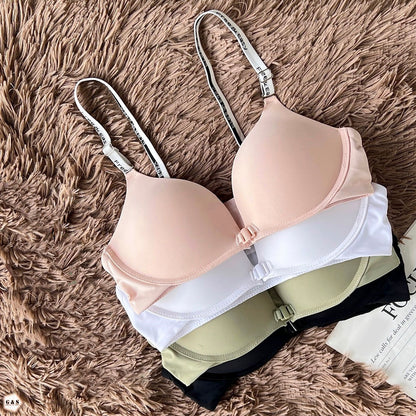 Pack Of 2 Half Cup Design Single Padded Non-Wired Front Open Pushup Bras