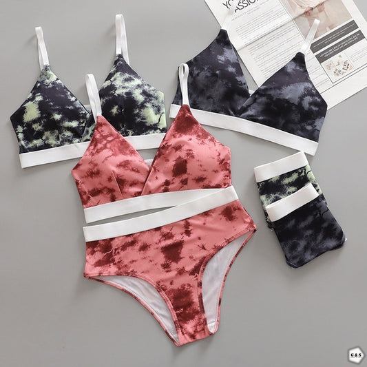 Pack Of 3 Adjustable Strap Design Printed Bralette With Panty Sets