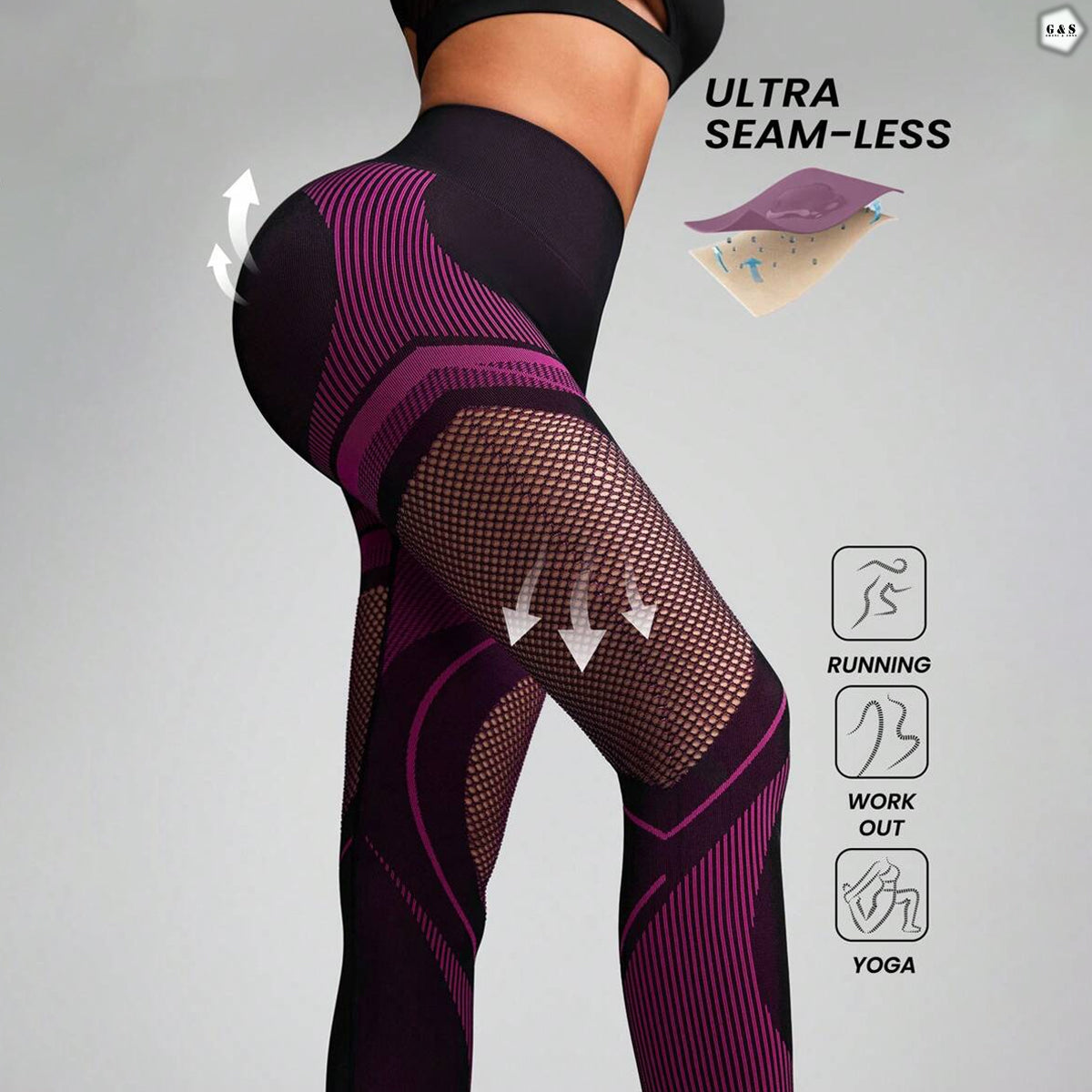 High Waist Seamless Mesh-Hole Design Butt Lifter Gym/Yoga Legging