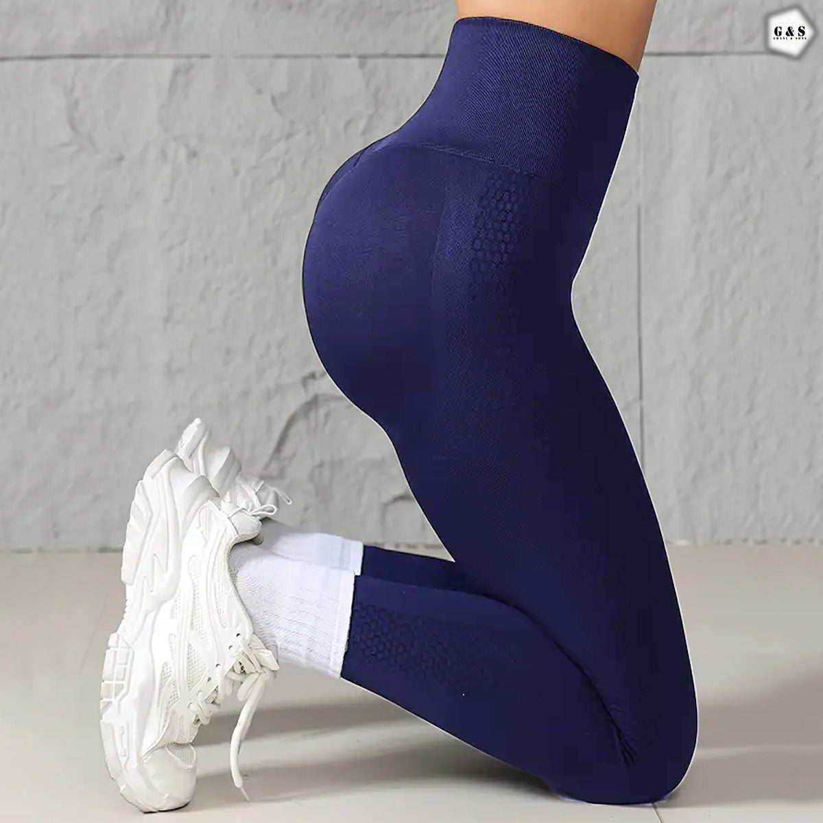 High Waist Seamless Navy Blue Butt Lifter Gym/Yoga Legging