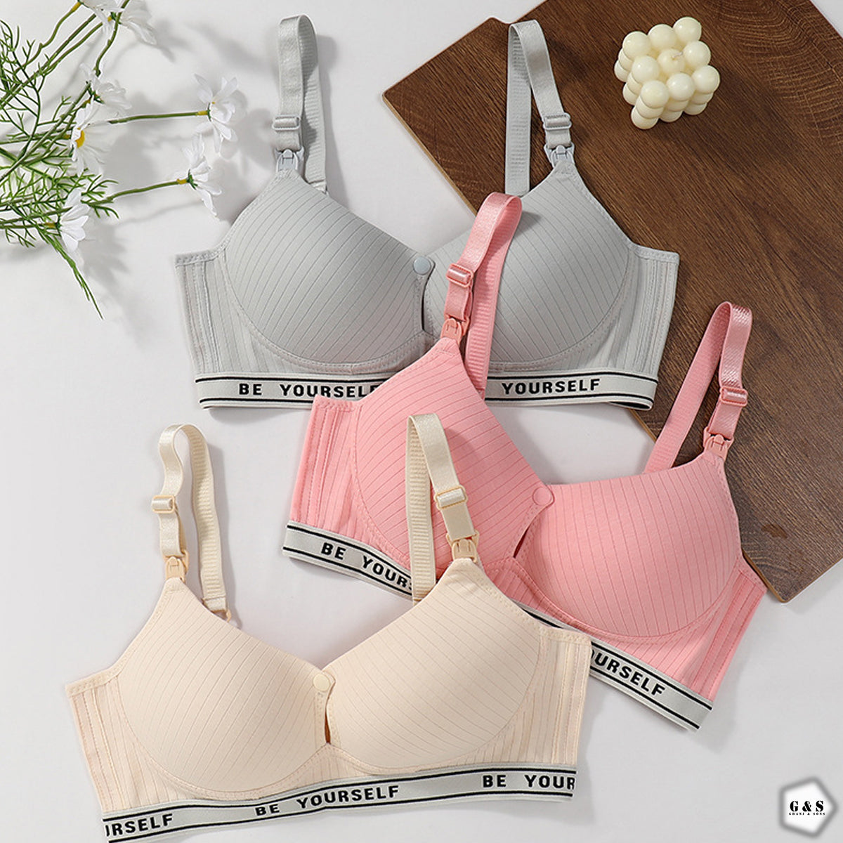 Premium Quality Pack Of 3 Light Padded Full Coverage Non-Wired Nursing/Casual Bra