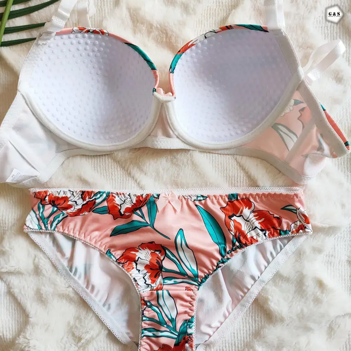 Pack Of 2 Light Padded Wired Floral Print Bra & Panty Sets