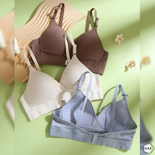 Pack Of 3 High Quality Light Padded Cotton T-Shirt Bras