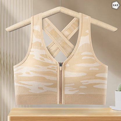Pack Of 3 Zip Design Sports Bra