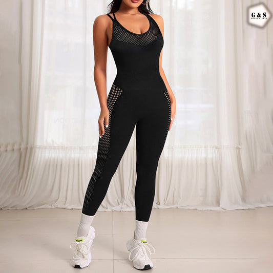 High Quality Mesh Hole Design Seamless Gym/Yoga Set