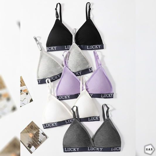 Girls Imported Pack Of 3 Cotton Light Padded T-Shirt Bra/Bralette