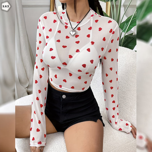 Heart Printed High Quality Fully Stretchable Gymwear/Casual Shirt