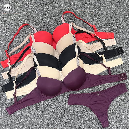 Pack Of 2 Double Padded Wired Pushup Bra With T-Panty Sets